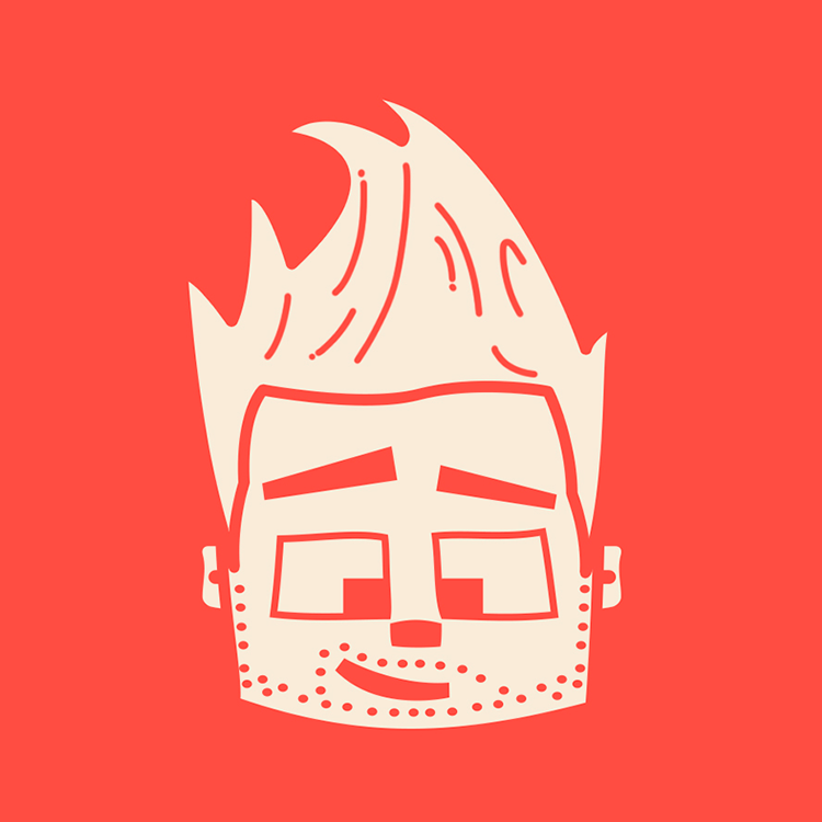 BdoubleO line-art face