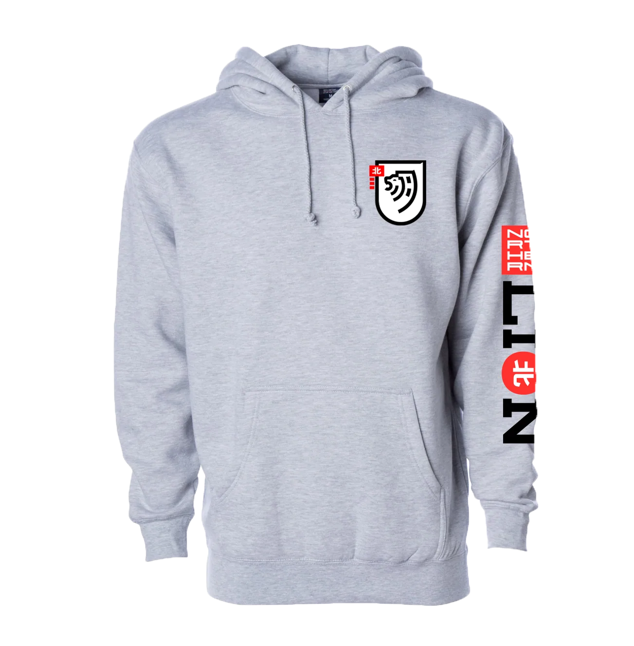 Grey hoodie with back print