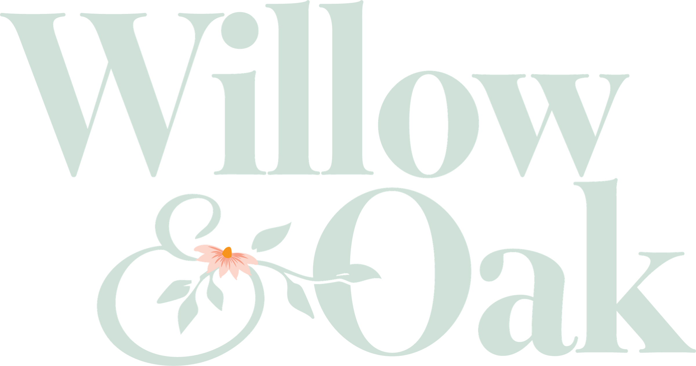 Willow & Oak wordmark in white