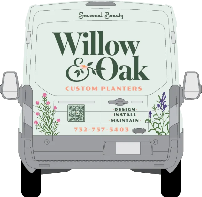 Van wrap mockup, rear doors