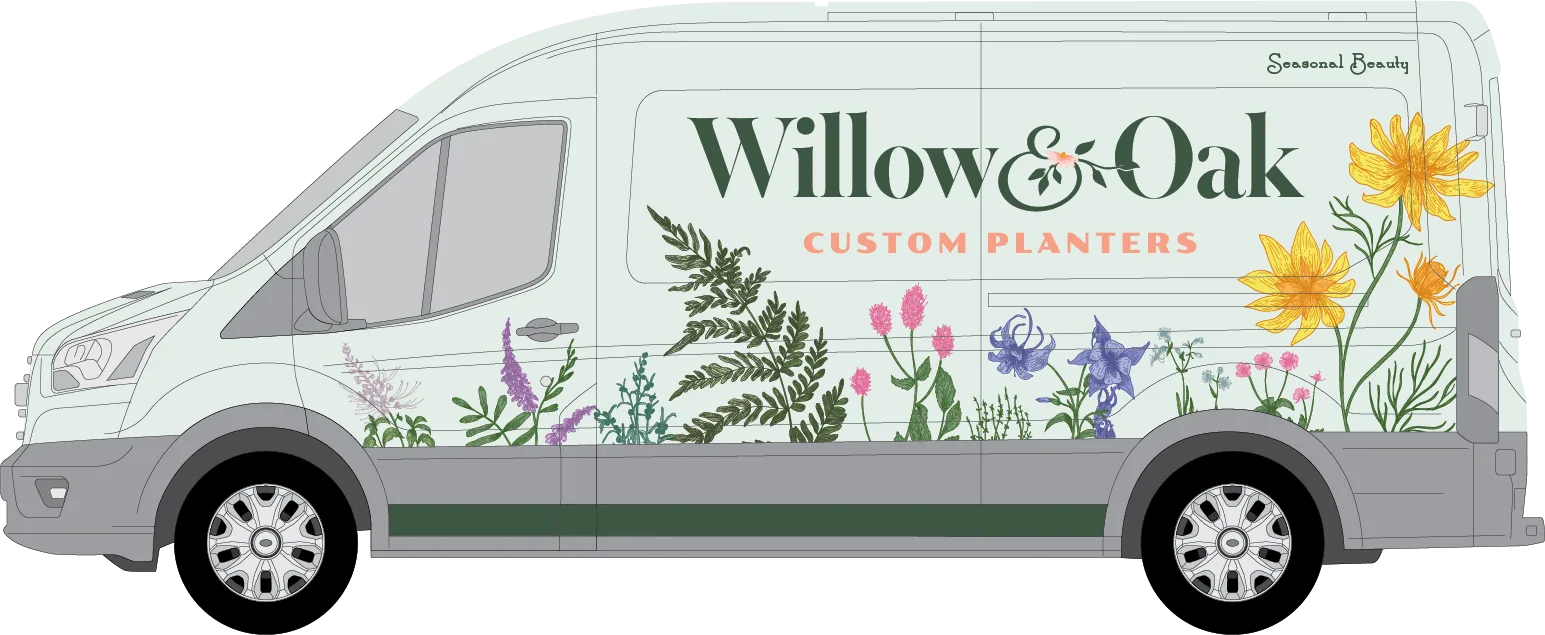 Van wrap mockup, passenger side