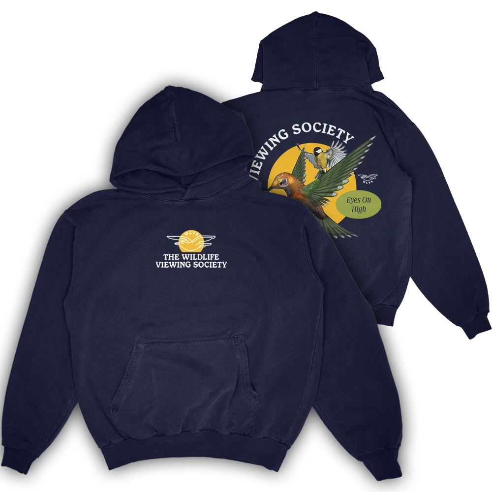 Navy wlvs hoodie with back print