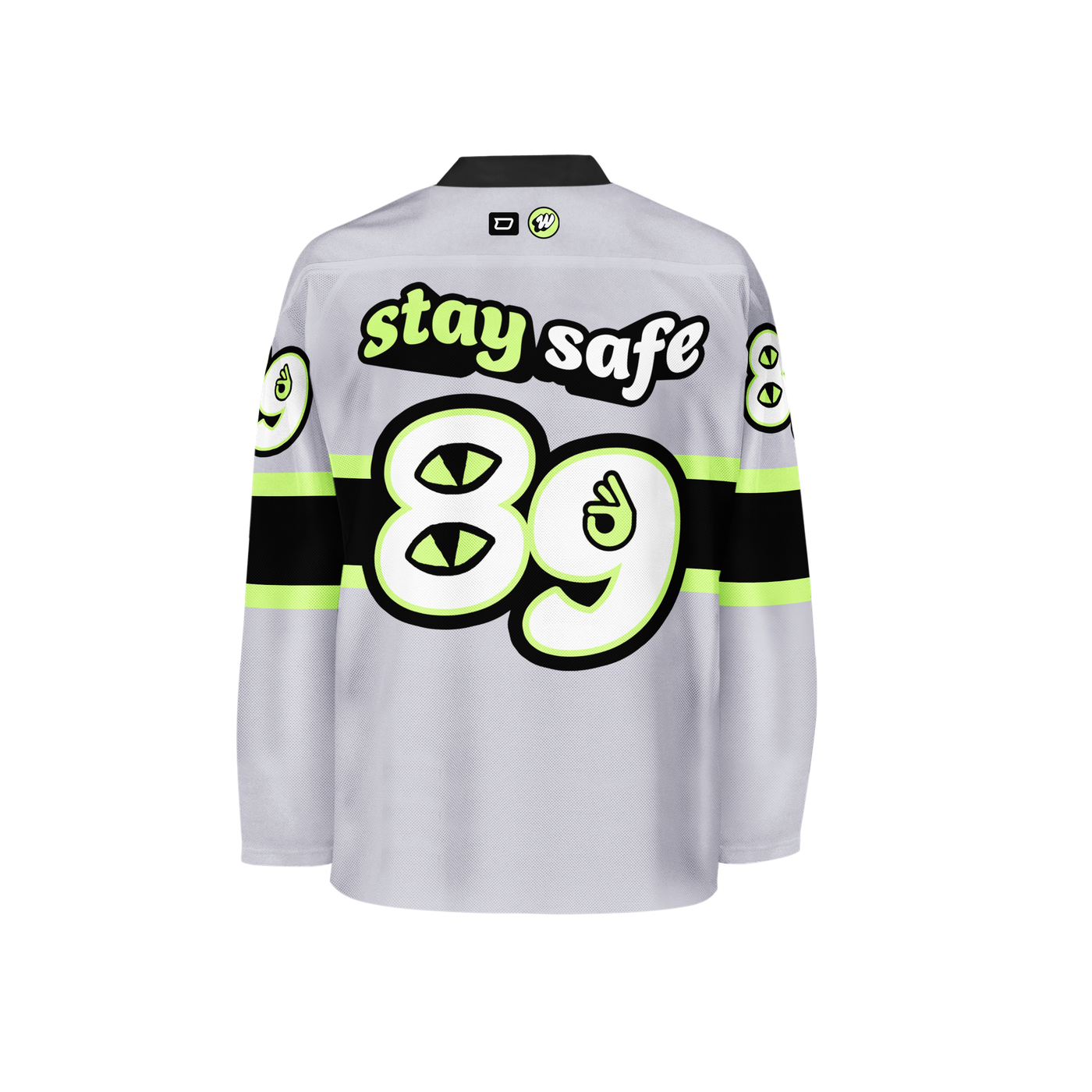 Stay Safe hockey jersey, back print